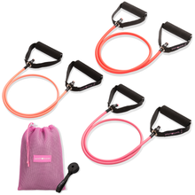 Tube Band Set-Peach Bands Fitness Canada Long Resistance Bands with Handles with Door Anchor Pink